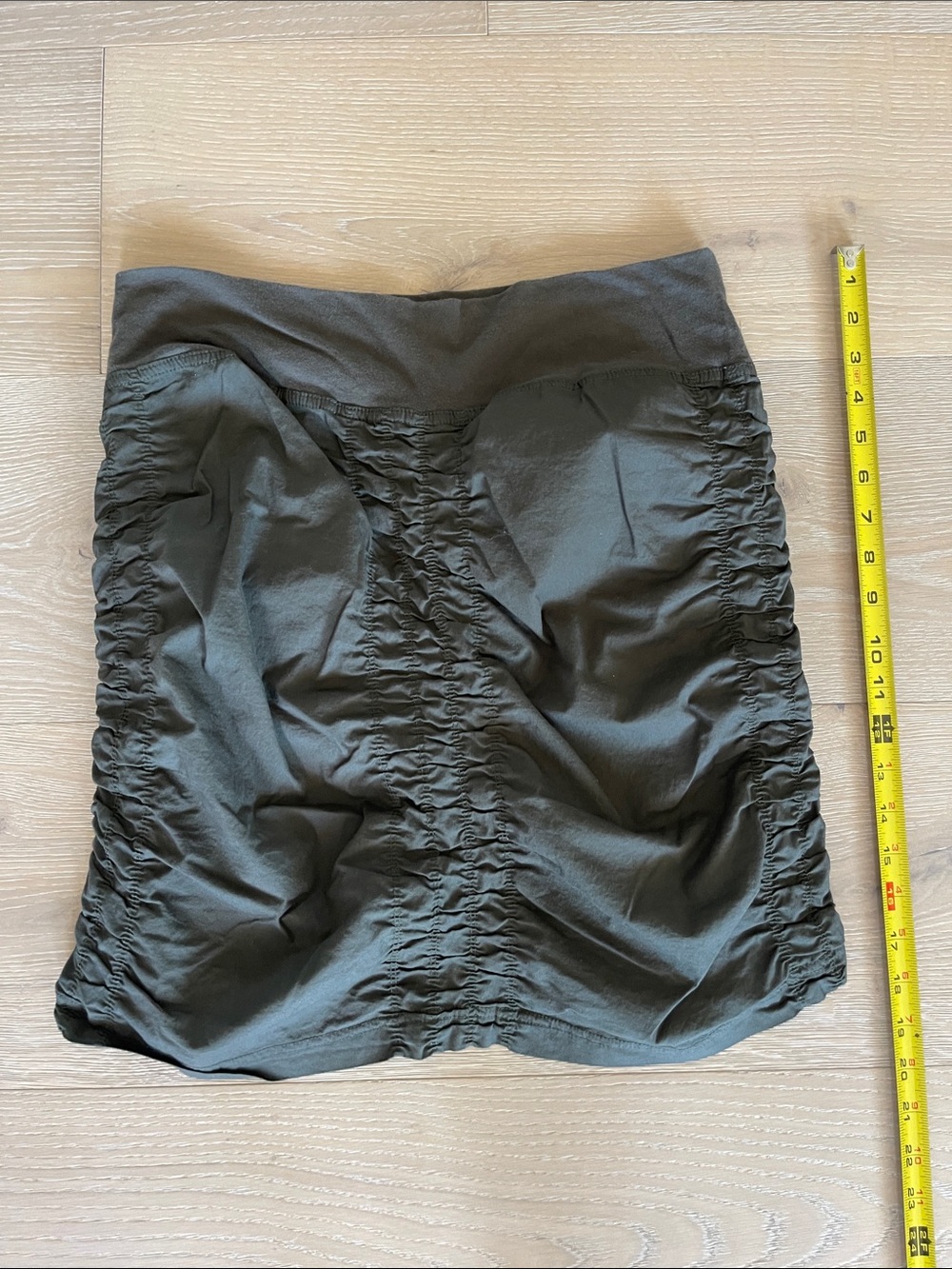 Women’s Ruched Skirt - Olive Green, brand is wearables size medium